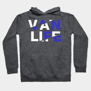 Vanlife: Tracks - White Blue Hoodie